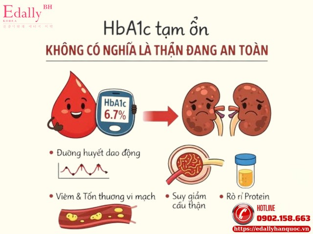 Chỉ số HbA1c tạm ổn không có nghĩa là thận đang an toàn với người bệnh tiểu đường